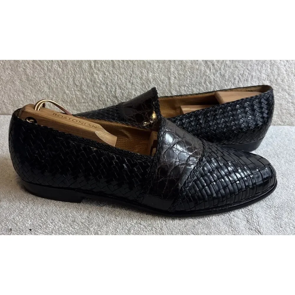 Miguel Angel - Genuine Crocodile Woven Leather Dress Shoes Men Size 10.5 M